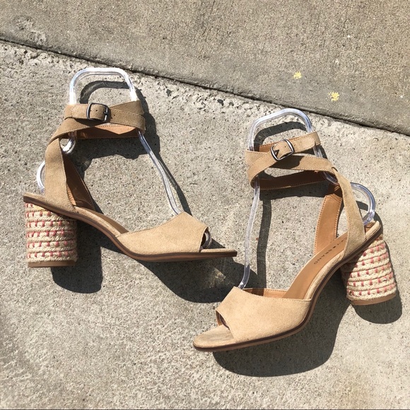 Lucky Brand Shoes - Lucky Brand Pernila Heel 10 Nude Beige Suede Woven